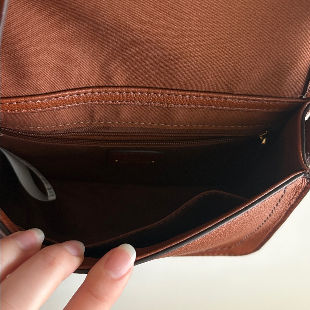 Fossil Brown Pebbled Leather Crossbody with Buckle - Picture 5 of 5